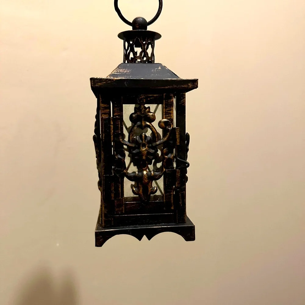 Vintage Small Candle Metal Lantern Candle Holder